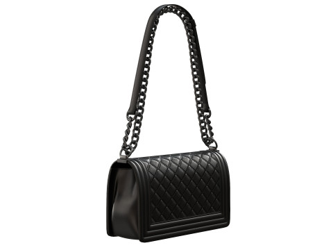 Boy Handbag Black Leather 3D Модель