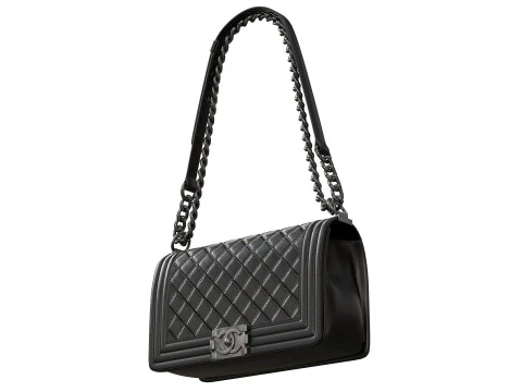 Boy Handbag Black Leather 3D Model