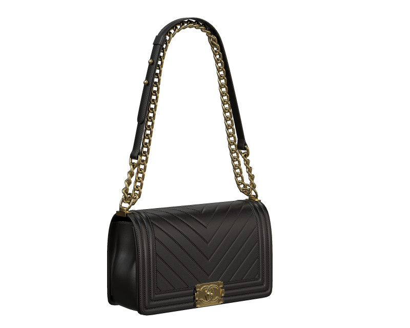 Chanel boy black gold sale