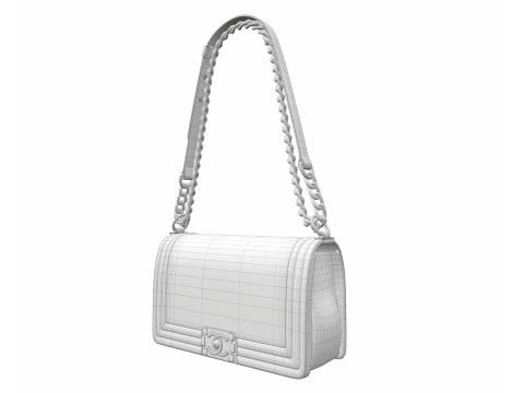Boy Handbag Black Gold Leather 3D Model