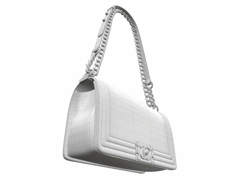 Boy Handbag Black Gold Leather 3D Model