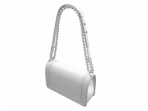 Boy Handbag Black Gold Leather 3D Model