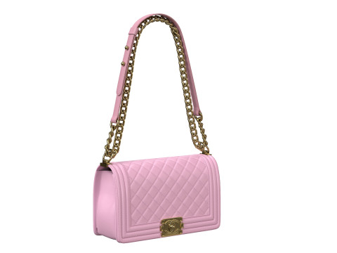 Boy Handbag Pink Leather 3D Model