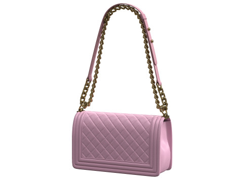 Boy Handbag Pink Leather 3D Model