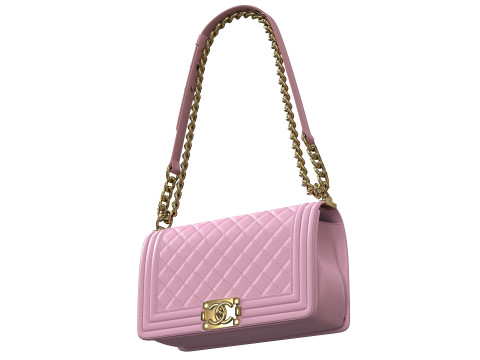 Boy Handbag Pink Leather 3D Model