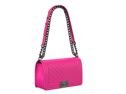Boy Handbag Purple Leather 3D Model