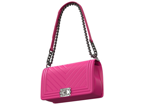 Boy Handbag Purple Leather 3D Model