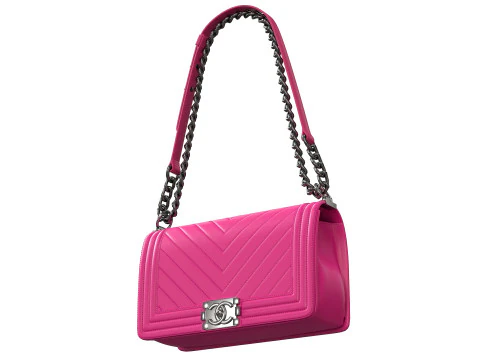 Boy Handbag Purple Leather 3D Model