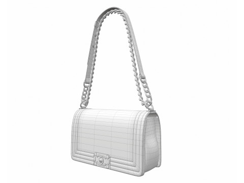 Boy Handbag Purple Leather 3D Model