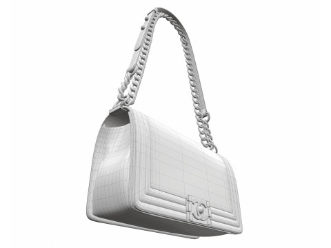 Boy Handbag Purple Leather 3D Model