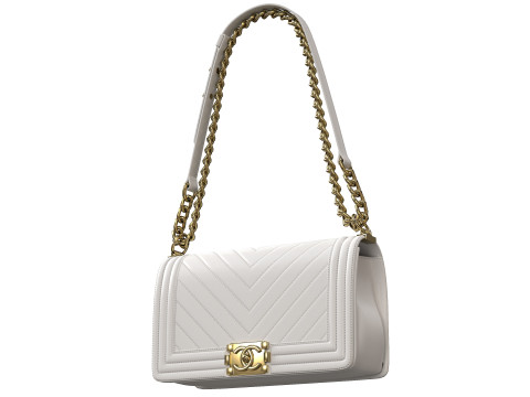 Boy Handbag White Leather Modèle 3D