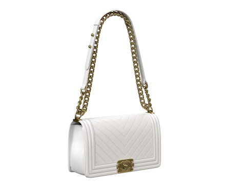 Boy Handbag White Leather 3D Модель