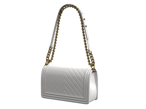 Boy Handbag White Leather 3D Модель