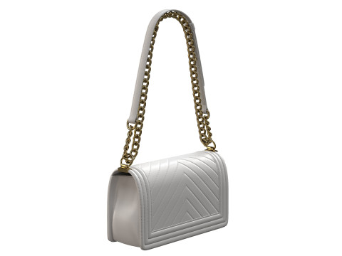 Boy Handbag White Leather 3D Модель