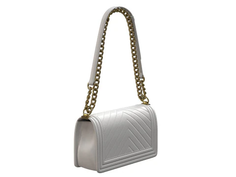 Boy Handbag White Leather 3D Model