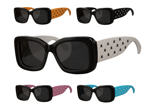Acetate 5483 Rectangle Sunglasses 3D मॉडल
