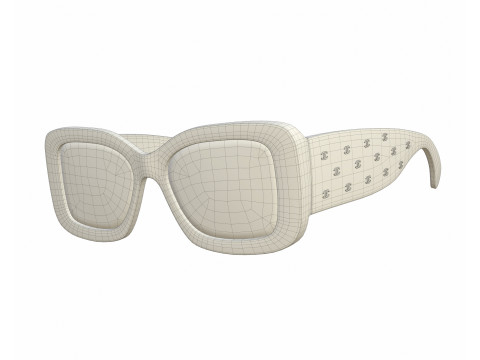 Acetate 5483 Rectangle Sunglasses 3D Модель