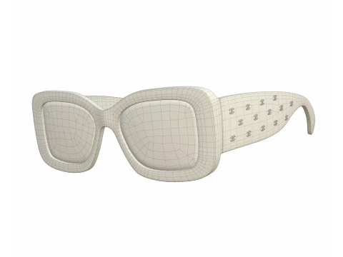 Acetate 5483 Rectangle Sunglasses 3D Model