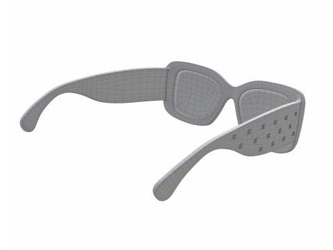 Acetate 5483 Rectangle Sunglasses 3D Модель