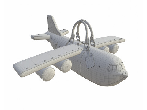 Airplane Black Bag 3D Модель