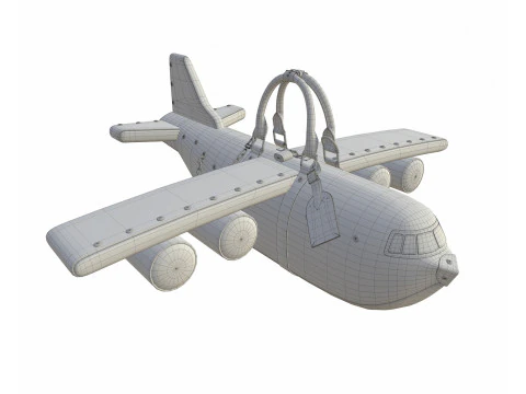 Airplane Black Bag 3D Model