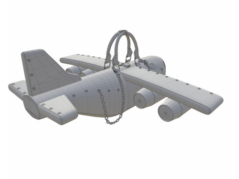 Airplane Black Bag 3D Модель