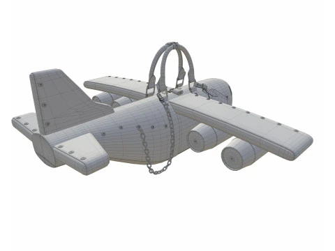 Airplane Black Bag 3D Model