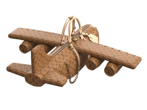 Airplane Light Brown Bag Modelo 3D