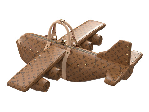Airplane Light Brown Bag Modelo 3D