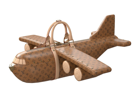 Airplane Light Brown Bag Modelo 3D