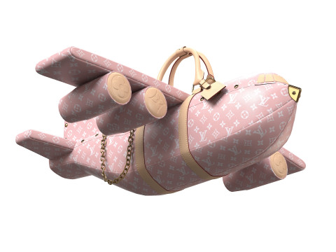 Airplane Pink Bag Modelo 3D
