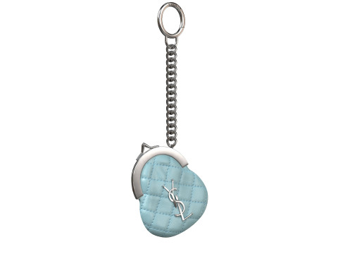 Coin Keyring Bag in Quilted Leather Modelo 3D