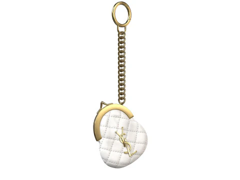 Coin Keyring Bag in Quilted Leather 3D Model