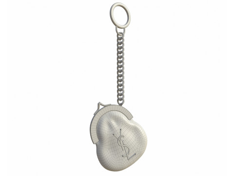 Coin Keyring Bag in Quilted Leather Modelo 3D
