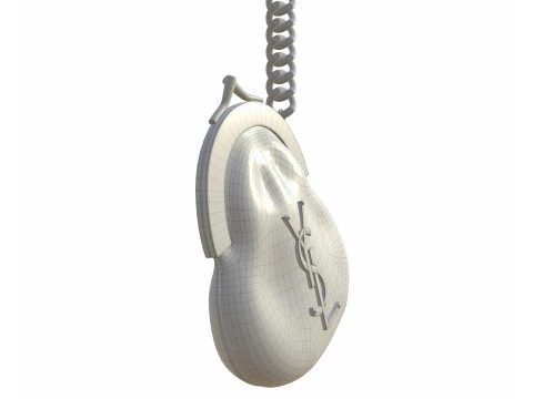 Coin Keyring Bag in Quilted Leather 3D Model