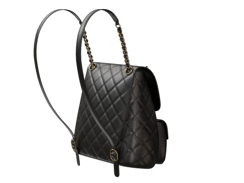 Small Backpack Black Bag Modelo 3D