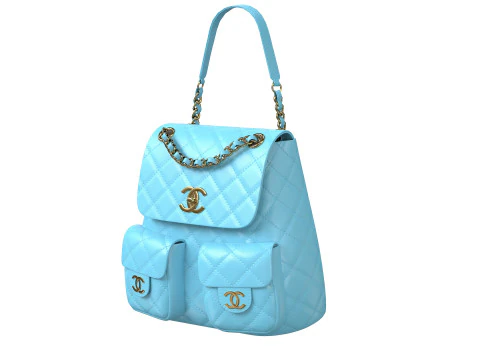 Small Backpack Blue Bag 3D Model