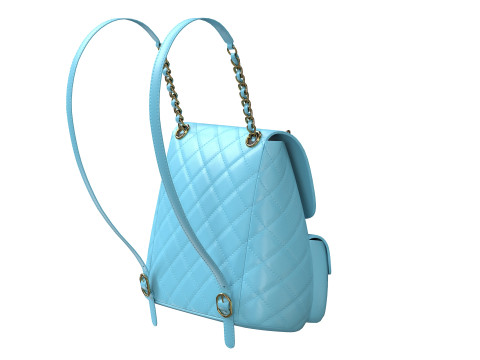Small Backpack Blue Bag Modelo 3D