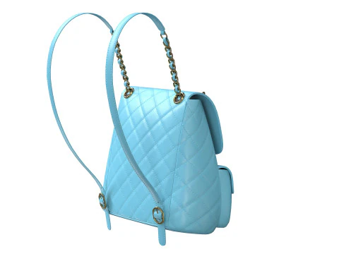 Small Backpack Blue Bag 3D Model