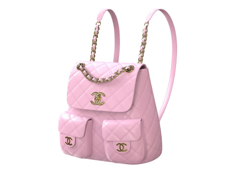 Small Backpack Pink Bag Model 3D