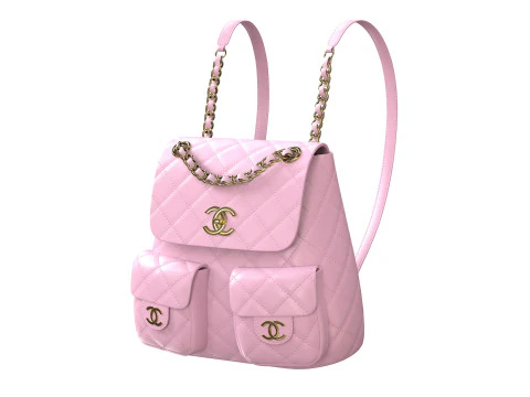 소형 백팩 핑크색 가방 3D 모델