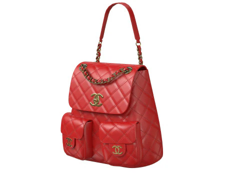 Small Backpack Red Bag 3D Model