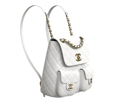 Small Backpack White Bag 3D Model