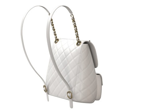 Small Backpack White Bag 3D मॉडल