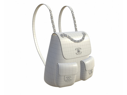 Small Backpack White Bag 3D मॉडल