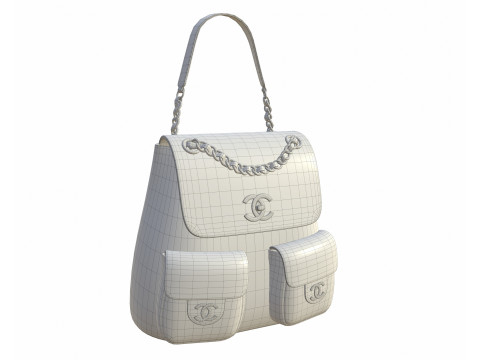 Small Backpack White Bag 3D मॉडल