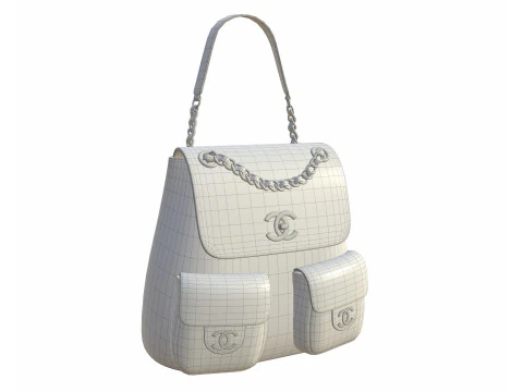 Small Backpack White Bag 3D Model