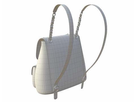 Small Backpack White Bag 3D मॉडल