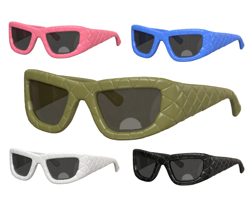Intrecciato Rectangular Sunglasses 3D Model .c4d .max .obj .3ds .fbx .stl .blend 