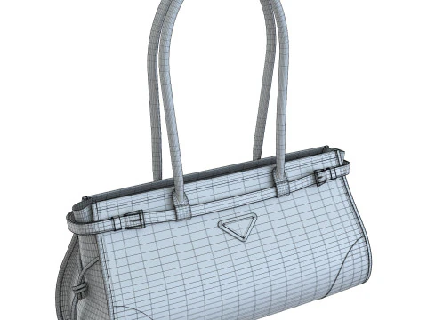 Bolsa m&eacute;dia de couro Modelo 3D